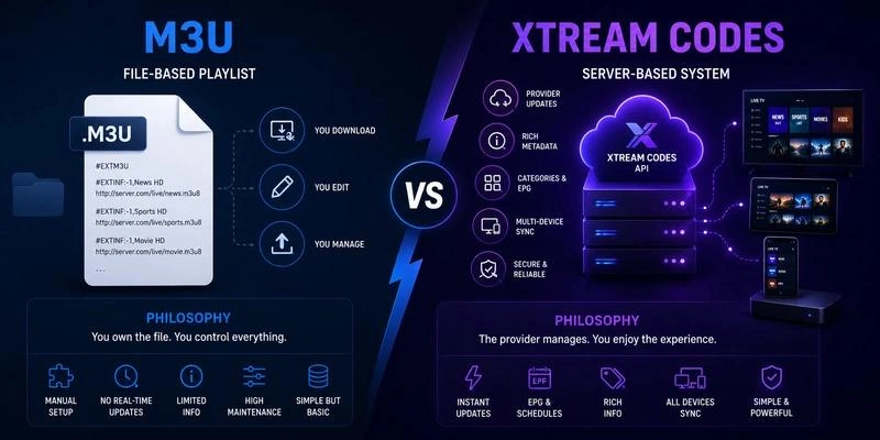Écran de configuration d'une application IPTV affichant les champs URL de portail et adresse MAC